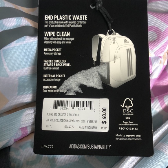 NWT adidas back pack. - Picture 3 of 6